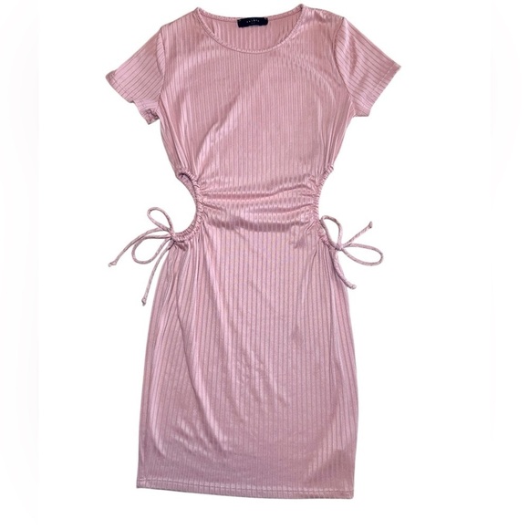 21 Saints Dresses & Skirts - 21 Saints Pink Ribbed Cut Out Dress Size Small